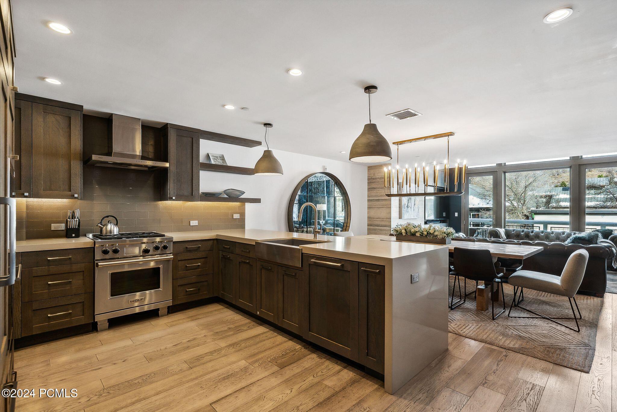 Wolf professional kitchen at Summit on Main Park City penthouse — ideal for family meals